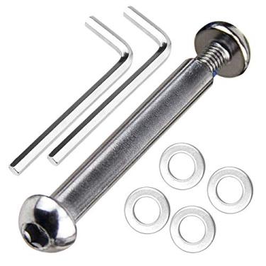 Imagem de OTFAITP M8 8mm x 8.8 Grau Eixo de Aço Carbono Allen Parafuso Conjunto para Frente Traseira 2 3 4 Rodas Stunt Scooter Traço Adolescente/Adulto Kick Scooter-800+lb Capacidade (56mm)