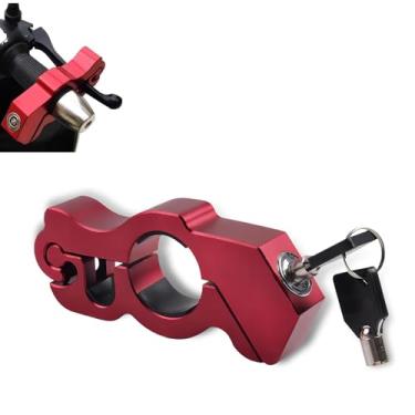 Imagem de Dogary 1 trava de guidão de bicicleta, bloqueio de motocicleta ajustável antifurto para guidão e alavanca de freio, fixação completa de bicicleta resistente, universal para a maioria dos ciclomotores