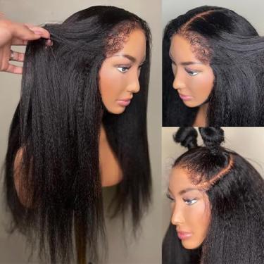 Imagem de hoshee Peruca De Cabelo Humano Crespo E Liso, Hd 13X6, Renda Frontal, Densidade 180%, Pré-Selecionada, Com 4C, Cacheado Baby Afro Yaki, Para Mulheres Negras, 22 Polegadas