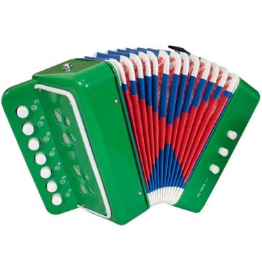 Imagem de Brinquedo Mini Acordeon Sanfona Gaita Instrumento Musical Verde