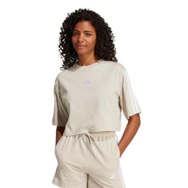 Imagem de Camiseta Adidas Essentials 3 Listras Algodón Holgada Feminina-Feminino