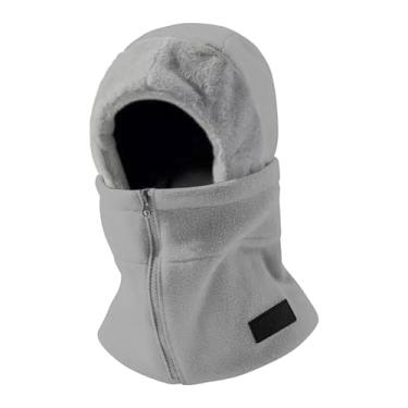 Imagem de harayaa Balaclava de inverno, máscara de esqui, cachecol/protetor de pescoço, máscara facial térmica macia para manter o rosto aquecido, ideal para snowboard, Cinza Claro