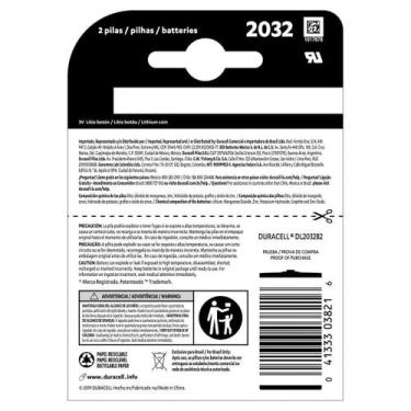 Imagem de Pilha Moeda Lithium 3v CR2032 Com2 Pilhas - Duracell