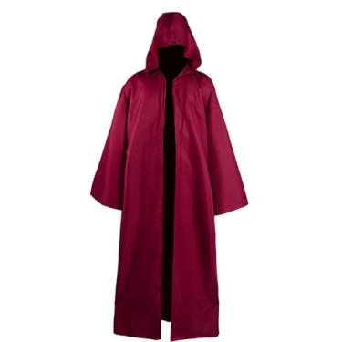 Imagem de Golden Service Fantasia de Halloween Adulto Túnica com Capuz Roupão Cosplay Capes, Borgonha, GG