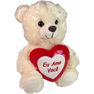 Imagem de Urso De Pelúcia Com Coração Eu Amo Você 20cms - Creme - Fizzy