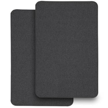 Imagem de HOMTEB Conjunto de 2 tapetes de banheiro 43 x 68 cm, tapete de banho fino com suporte de borracha antiderrapante, absorvente, lavável na máquina, acessórios de decoração de casa, tapete de banheiro de