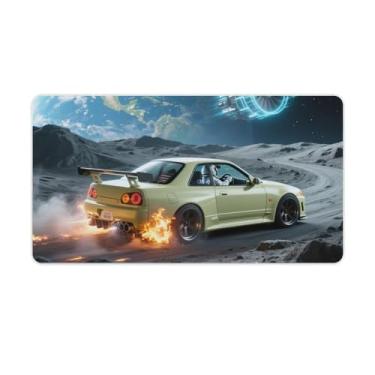 Imagem de HouLaiZhe JDM Tapetes de mesa de carro R32 esportes carro drift universo gaming mouse pads tapetes grandes para teclado de mesa tapete de computador 40 x 75 cm