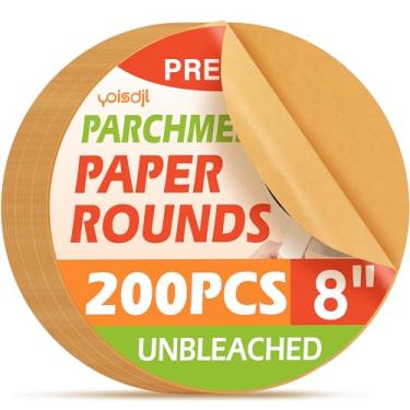 Imagem de Papel de pergaminho, folhas de papel manteiga, forro de fritadeira a ar, pergaminho antiaderente, prensa de tortilha, forma de bolo de 20 cm, papel manteiga para assar forma de bolo Springform, forno