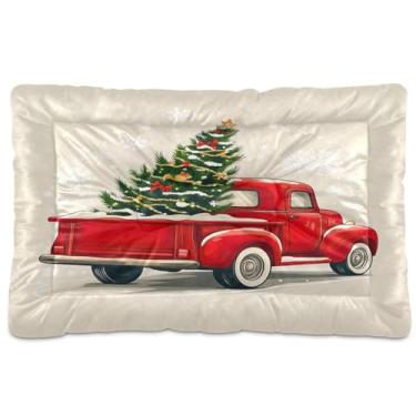 Imagem de Wassud Cama de cachorro Merry Christmas, cama grande para cães ao ar livre, tapete lavável para animais de estimação, cama de gato para dormir, viagens 91 x 61 cm