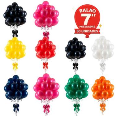 Imagem de 50 Bexigas Balão n7 Decoração Festa mais brilho escolha/cor - JOY, Pre