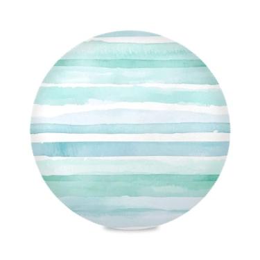 Imagem de xigua Jogo americano redondo com listras verdes aquarela, conjunto de 4 para mesa de jantar, tapetes de mesa antiderrapantes laváveis e resistentes ao calor para decoração de festa, cozinha, jantar