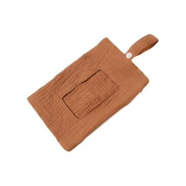 Imagem de KMGDM Porta-lenços umedecidos portátil para bebês, bolsa de armazenamento, recipiente de camada dupla, estojo de viagem para fraldas