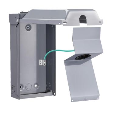 Imagem de Fafeicy Caixa de Saída de Energia do Gerador 30Amp 7500W Caixa de Saída à Prova de Intempéries de Aço Inoxidável à Prova de Chuva Com Furos para Fio de 6 a 12 AWG para Geradores