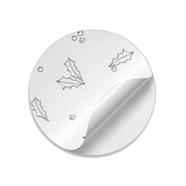 Imagem de Adesivos Redondos Natalinos 25 Unidades Estampa Inverno Doodle Desenhados à Mão - Tamanho 30x30cm