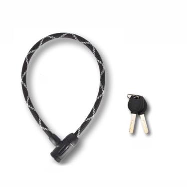 Imagem de Trava de aço para bicicleta, cabo de aço resistente ao desgaste de 1,27 cm de espessura, antifurto e seguro, com 2 chaves para equipamentos ao ar livre, bicicletas, scooters, bicicletas elétricas
