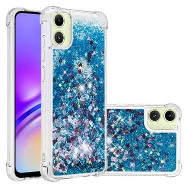 Imagem de LEMAXELERS Capa feminina compatível com Samsung Galaxy A07 com glitter líquido de cristal e areia movediça brilhante à prova de choque TPU bumper capa protetora para celular para Galaxy A07. YBL Love