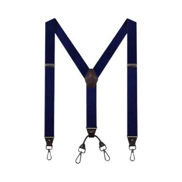 Imagem de Suspensórios Masculinos Reforçados Ajustáveis Com 4 Ganchos Giratórios