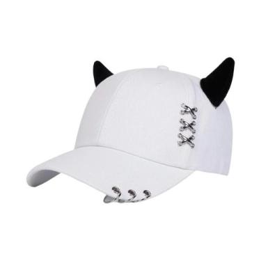 Imagem de Boné Unissex Ajustável Com Anel De Ferro E Chifre De Touro, Chapéu Cas