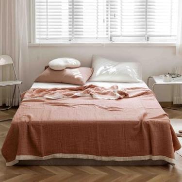 Imagem de Cobertor feminino masculino para cama adulto longo casal solteiro para sofá inverno tecido de algodão quente inverno macio confortável (rosa, 150 x 200 cm)