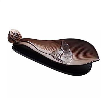 Imagem de porta-vara de incenso Cerâmica em forma de lótus Suporte incenso Queimador escritório para estudo Decoração mesa Decorações para queimadores