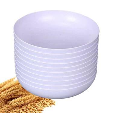 Imagem de YuanQ Pacote com 10 pratos de salada redondos profundos de 14,5 cm, pratos de cozinha reutilizáveis para lanche ou salada, lava-louças e micro-ondas, pratos de jantar leves e inquebráveis (roxo)