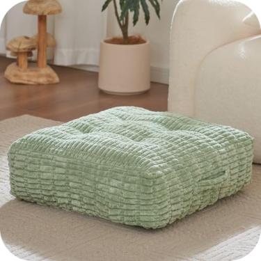 Imagem de ZOEMO Almofada de chão para adultos, almofada de meditação, assento quadrado grande, para sala de estar ou ioga, 55 x 55 cm