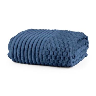 Imagem de Cobertor Grosso Toque Aveludado Ultra Soft 280grs 3D Relevo Manta Macio e Quente (Casal, Zurique Azul Marinnho)
