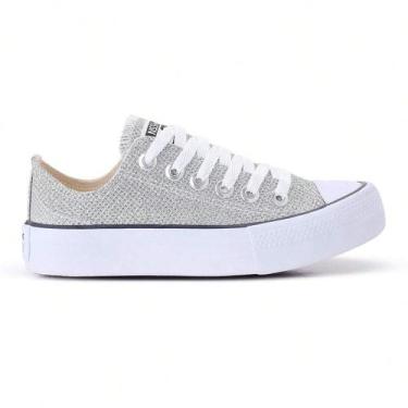 Imagem de Tênis Feminino Casual Glitter Confortável Estiloso Para o Dia a Dia - 