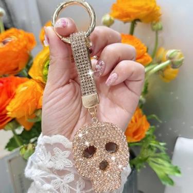 Imagem de 1 chaveiro criativo de caveira de diamante moderno para carro com pingente de corrente para presente adequado para uso diário