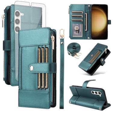 Imagem de Asuwish Capa de celular para Samsung Galaxy S23 Plus S23+ 5G Capa carteira celular com protetor de tela com bloqueio de RFID, alça transversal flip para cartão S23plus 23S + S 23 23+ SM-S916U 16.8 cm