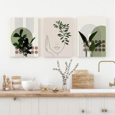 Imagem de Pintura de arte de face de linha, arte decorativa colorida, pintura decorativa de estilo moderno. Usado para decoração de casa, adequado como presente. (Observação: sem moldura), 30 x 45 cm