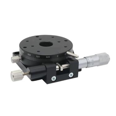 Imagem de Mesa deslizante rotativa, eixo R 80 mm, RSP80-L RSP80-R 360 graus, plataforma de ajuste manual de ângulo micrômetro óptico (RSP80-L)