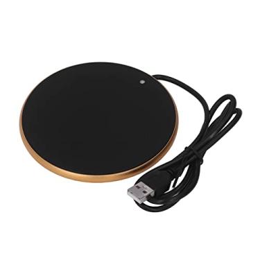 Imagem de Generic Aquecedor de Canecas de café USB 55°C Temperatura Constante Aquecedor de Copos Inteligente para Home Office, Economia de Espaço, Liga de Alumínio (Ouro)