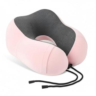 Imagem de Almofada de Pescoço para Viagem – Conforto Ergonômico em U, Rosa