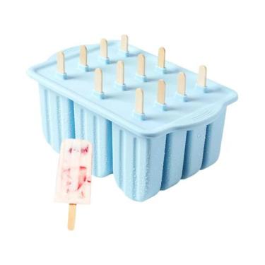 Imagem de Formas De Silicone Para Picolé Com 12 Cavidades, Livre De BPA, Bandeja