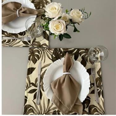 Imagem de Jogo Americano 6 Peças Mesa Posta Café da Manhã Jantar Guardanapo Porta-Guardanapo Elegante (JA006)