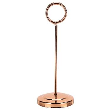 Imagem de GLOGLOW Suporte de Número de Mesa de Aço Inoxidável de Sinalização, Design Elegante de Anel de Enrolamento, Clipe de Imagem Leve para Restaurantes, Hotéis, Bar e Restaurante de Uso Doméstico (Ouro