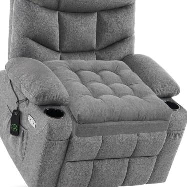 Imagem de baibu Almofadas reclináveis para idosos, almofadas de assento de espuma viscoelástica com design de camada dupla de 50 x 50 x 12 cm de espessura para sofás, poltronas e cadeiras de rodas para fácil de