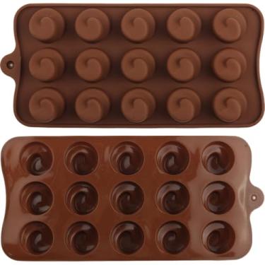 Imagem de EPYHREHM 15 moldes de silicone de chocolate para cocô de cavidade para decoração de bolo de chocolate doce conjunto de 2