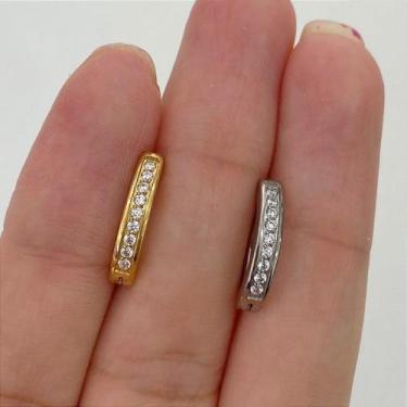 Imagem de ARGOLA TITÂNIO UMBIGO COM ZIRCÔNIAS CLICKER - 1,6mm - no-brand