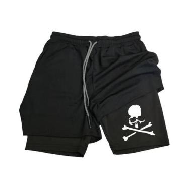 Imagem de Shorts Masculinos Esportivos 2 Em 1 Com Secagem Rápida E Respiráveis P