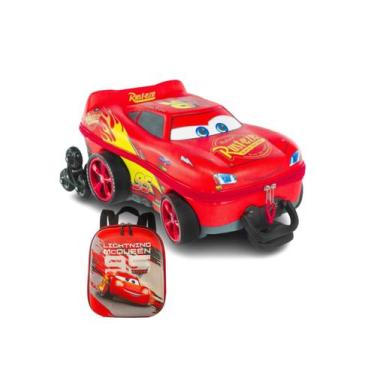 Imagem de Kit Mochila de Rodas em 3D e Lancheira Cars Mcqueen - Diplomata