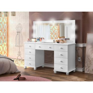 Imagem de Penteadeira Camarim Completa Com Espelho E Iluminação 9 Gavetas