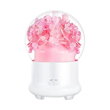 Imagem de Difusor de Flores Preservadas 100mL Umidificador Neblina Fria com Luz Noturna 7 Cores Óleo Essencial Silencioso para Mesa Trabalho Lar Escritório Quar