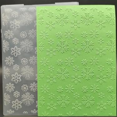 Imagem de Pasta de plástico em relevo 12 x 17 cm de floco de neve de fundo de papel artesanato plástico texturizado impressões para fazer cartões scrapbooking