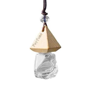 Imagem de Frasco de perfume de vidro vazio, frasco de perfume para carro - Pingente de perfume com fragrância de óleo 8ml,Difusor de óleo de vidro transparente vazio elegante, pingente de perfume de fragrância