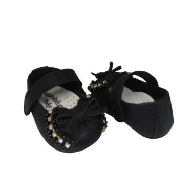 Imagem de Sapatinho de Bebê Sapatilha Luxo Laço Batizado Infantil Menina Manozin