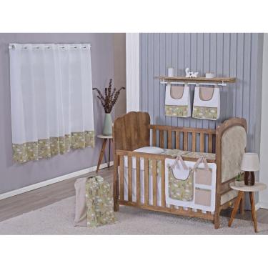 Imagem de Enxoval Bebe Kit Berço Americano Cortina Algodão Menino
