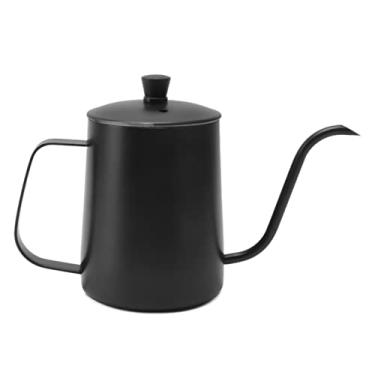 Imagem de Bule de Café Pour Over com Bico Longo e Fino em Forma Ganso Aço Inoxidável 304 Copo Chá Tampa para Drenagem Manual Multi