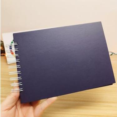 Imagem de Álbum de Fotos Scrapbook A5 com Capa Dura - Folhas Pretas 180g para Preservar Memórias de Viagens e Momentos Especiais (Memórias,40 folhas)